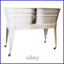 Metal Ice Chest Vintage Double Basin Wash Tub Stand Metal