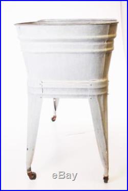 Metal Ice Chest Vintage Double Basin Wash Tub Stand Metal