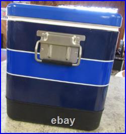 100 Years of NFL / Bud Light Blue Metal Cooler Ice Chest Insulated Large RARE