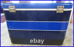 100 Years of NFL / Bud Light Blue Metal Cooler Ice Chest Insulated Large RARE