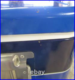 100 Years of NFL / Bud Light Blue Metal Cooler Ice Chest Insulated Large RARE