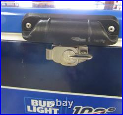 100 Years of NFL / Bud Light Blue Metal Cooler Ice Chest Insulated Large RARE