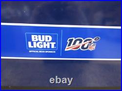 100 Years of NFL / Bud Light Blue Metal Cooler Ice Chest Insulated Large RARE