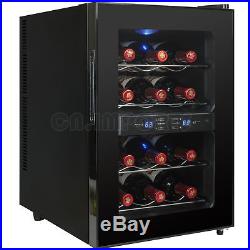 12 Bottle Wine Cooler Chiller Refrigerator Fridge Thermoelectric Metal Shelf