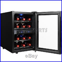 12 Bottle Wine Cooler Chiller Refrigerator Fridge Thermoelectric Metal Shelf