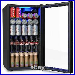 120 Can Beverage Refrigerator Beer Wine Soda Drink Cooler Freezer Mini Fridge