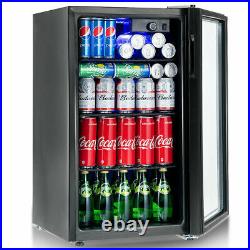 120 Can Beverage Refrigerator Beer Wine Soda Drink Cooler Mini Fridge Glass Door