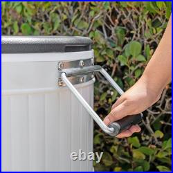 120-Qt Rolling Ice Chest Cooler Cart Party Bar with Wheels, White