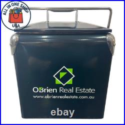 13L Metal Cooler Box Portable Ice Chest Camping BBQ Picnic