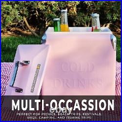 14-Quart Small Cooler Ice Chest Retro Vintage Classic Style Hard Metal Cool