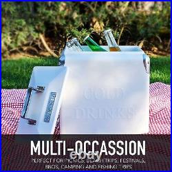 14-Quart Small Cooler Ice Chest Retro Vintage Classic Style Hard Metal Coole
