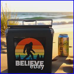 14Qt Retro Metal Ice Chest Cooler, Beer&Beverage Insulated Ice Bucket for Outdoor