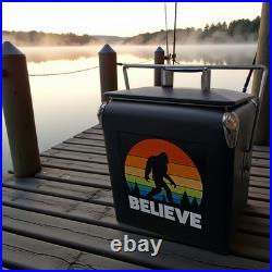 14Qt Retro Metal Ice Chest Cooler, Beer&Beverage Insulated Ice Bucket for Outdoor