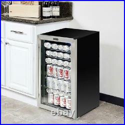 17 in. 120 (12 oz.) can cooler in black/stainless steel beverage whynter with