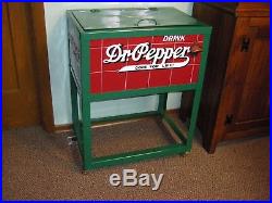 1930's Dr. Pepper Metal Insulated Soda Cooler Non Electric