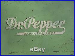1940s Vintage Original Dr Pepper Metal Green Soda Cooler