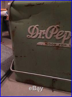 1940s Vintage Original Dr Pepper Metal Green Soda Cooler Rare