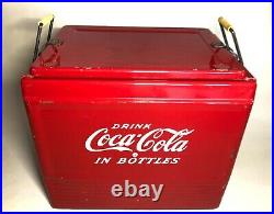 1950-60s Drink COCA-COLA Metal Portable Picnic Cooler/Ice Box/ Sandwich Tray