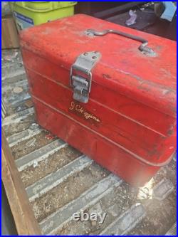 1950 JC Higgins Old Red Color Cooler Chest Hunting Fishing