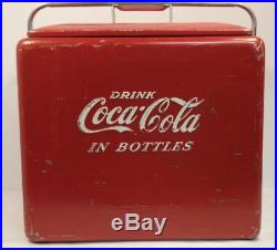 1950's-60's Drink Coca Cola in Bottles Metal Ice Chest