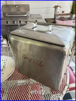 1950's Action Mfg Co Inc Stainless Steel Picnic Cooler