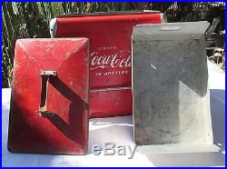 1950's Coca Cola Acton Metal Ice Chest with Tray and Opener Great Condition