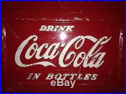 1950's Coca Cola Cooler with Tray Acton 201 Metal Coke Original Antique Vintage