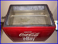 1950's Coca Cola Cooler with Tray Acton 201 Metal Coke Original Antique Vintage