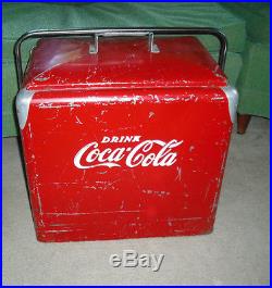 1950's DRINK Coca-Cola Metal Soda Bottle Cooler, Progress Refrigerator Co. WOW