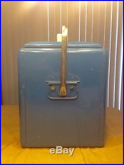 1950's Era Nostalgic Blue Metal Pepsi-Cola Travel Cooler