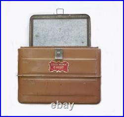 1950's LITTLE BROWN CHEST ALL METAL COOLER BY HEMP & Co CLEAN