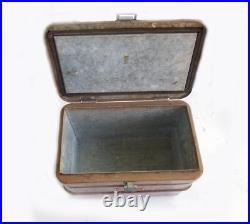 1950's LITTLE BROWN CHEST ALL METAL COOLER BY HEMP & Co CLEAN