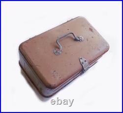 1950's LITTLE BROWN CHEST ALL METAL COOLER BY HEMP & Co CLEAN