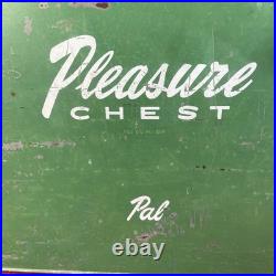 1950's Pal Pleasure Chest Metal Picnic Cooler Rare Green Color