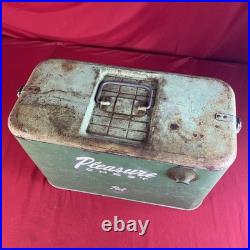 1950's Pal Pleasure Chest Metal Picnic Cooler Rare Green Color