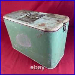 1950's Pal Pleasure Chest Metal Picnic Cooler Rare Green Color
