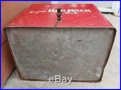 1950's RED ROCK COLA Drink Metal Picnic Cooler Progress Ref. Co Louisville KY