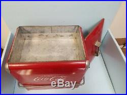 1950's Vintage Coca-Cola Metal Ice Chest With Tray & Bottle Opener