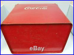 1950's Vintage Coca-Cola Metal Ice Chest With Tray & Bottle Opener