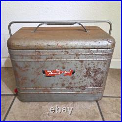 1950's Vintage Therm-a-chest Metal Ice Box Cooler Silver with Insert Tray
