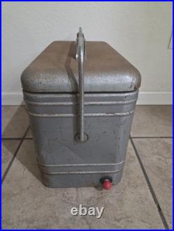 1950's Vintage Therm-a-chest Metal Ice Box Cooler Silver with Insert Tray