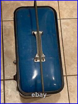 1950S Drink Pepsi Cola AIRLINE Blue Metal Portable Picnic Cooler Ice Box