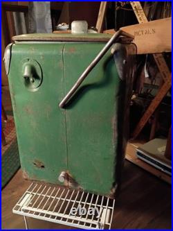 1950s/40s Acton Snackmaster GREEN METAL Cooler WithBottle Opener USA MADE ANTIQUE