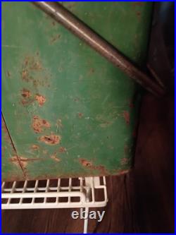 1950s/40s Acton Snackmaster GREEN METAL Cooler WithBottle Opener USA MADE ANTIQUE