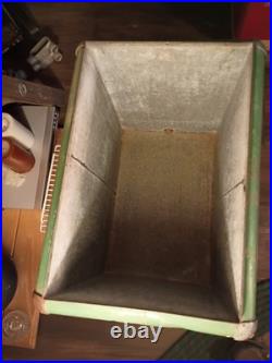 1950s/40s Acton Snackmaster GREEN METAL Cooler WithBottle Opener USA MADE ANTIQUE