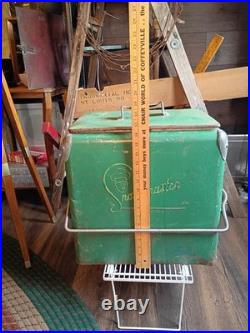 1950s/40s Acton Snackmaster GREEN METAL Cooler WithBottle Opener USA MADE ANTIQUE
