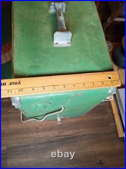 1950s/40s Acton Snackmaster GREEN METAL Cooler WithBottle Opener USA MADE ANTIQUE