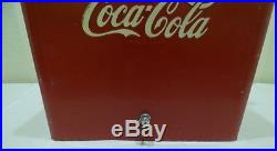 1950s COCA-COLA ADVERTISING METAL PICNIC COOLER ICE CHEST withTRAY OPENER DRAIN