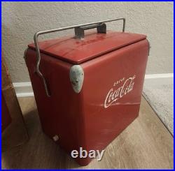 1950s Coca-Cola Acton Metal Portable Cooler Pristine with Original Box & Inserts