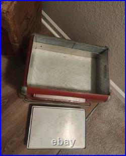 1950s Coca-Cola Acton Metal Portable Cooler Pristine with Original Box & Inserts